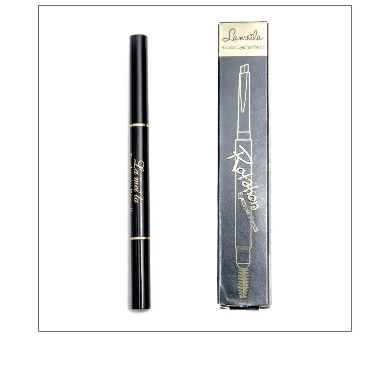 Профессиональный двухсторонний карандаш для бровей, Водостойкий карандаш для бровей, черный, коричневый, натуральная ручка для бровей с кистью, Косметика для макияжа