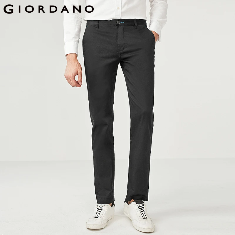 Giordano Men Khakis Twill Pants Ropa Casual Hombre Mid low Rise Khakis