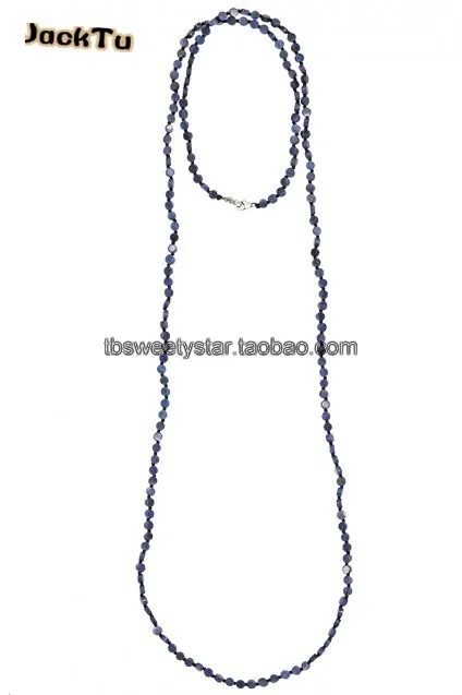 

sodalite handmade necklace women with sterling silver button