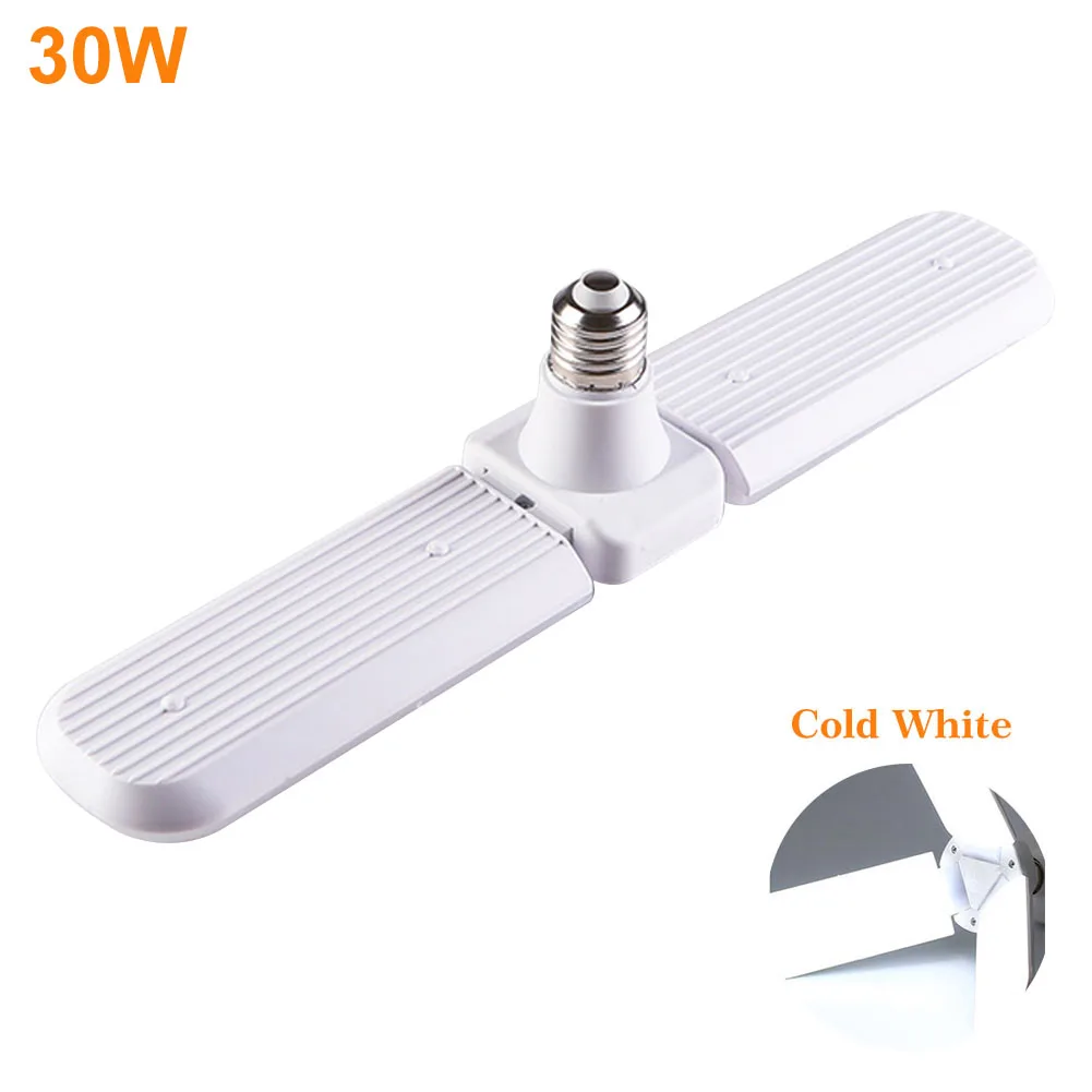 

Ceiling Light Home LED Bulb E27 Adjustable White Easy Install Foldable Super Bright Fan Blade Energy Saving Multi Use PC Durable