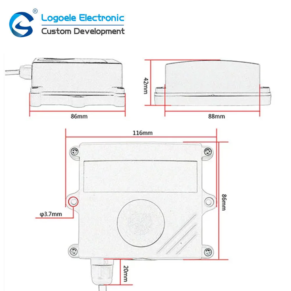 0-5 V 0-10В 4-20mA RS485 стены электрохимия 20ppm цифровой no2 датчик газа