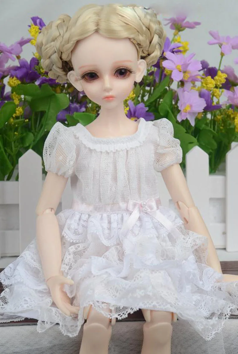 Новое поступление 1/3 1/4 1/6 BJD Кукольное платье белые цвета Одежда Игрушка