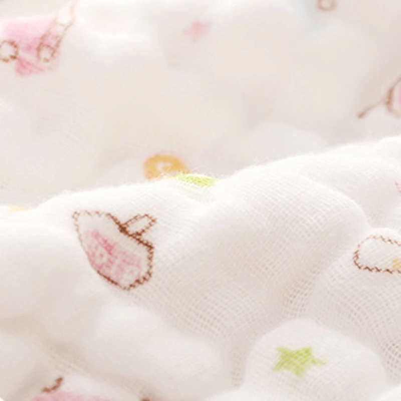Baby Towel Cotton 6 layers Gauze 30*30cm Newborn Infant Cartoon Face Hand Bathing Bib Handkerchief Baby Stuff Baby Tawel Washed