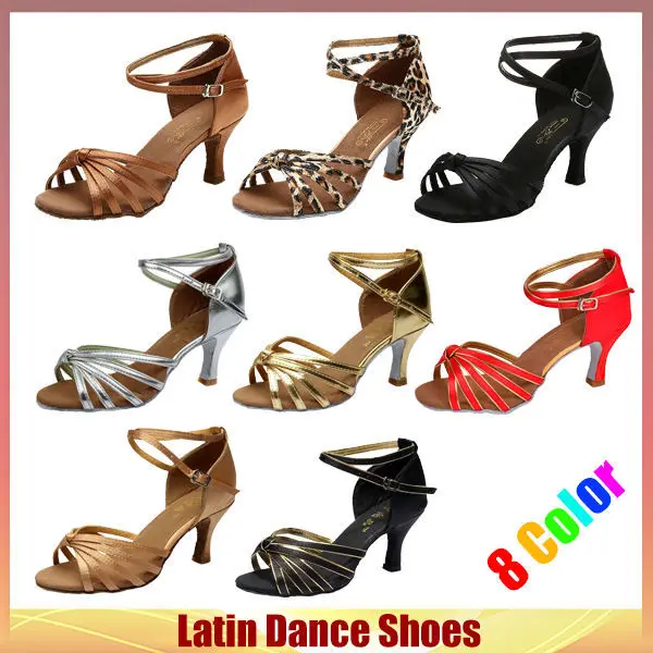 Popuplar Latin Dance Shoes 7CM Heel 8 Color zapatos de baile latino High Quality Ballroom Tango