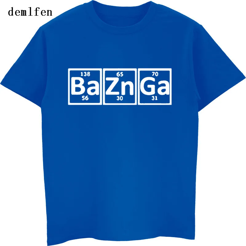 

Summer Casual Cotton Men T Shirt Bazinga Periodic Table The Big Bang Theory Short Sleeve T-shirt Classic Male Tees Tops