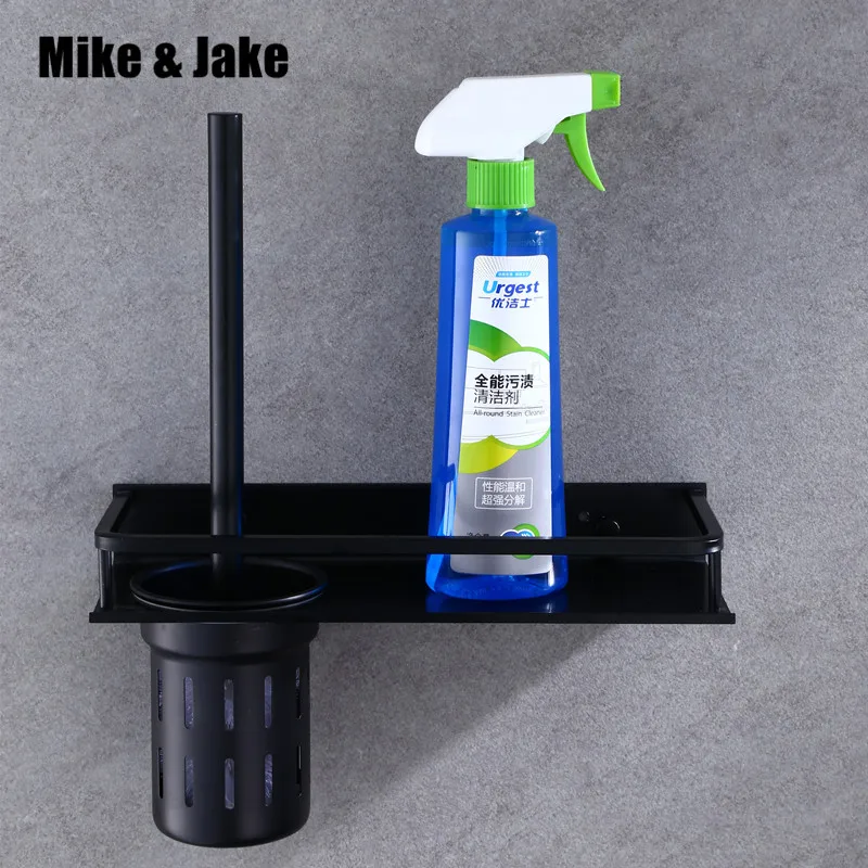 Bathroom black aluminum brush holder wall brush rack bathroom luxury us