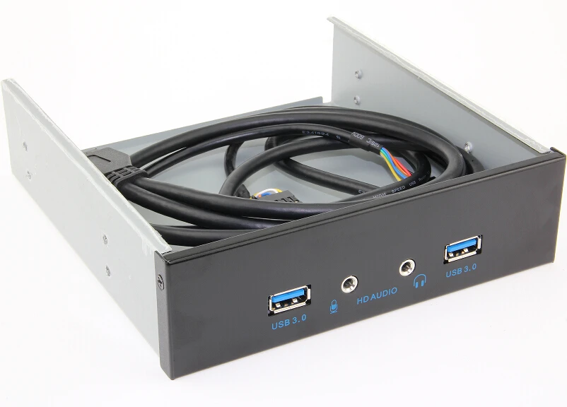 Mic Connector 2Ports USB3.0 PC Front Panel Bracket with Cable for Desktop