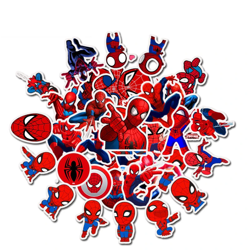 50Pcs Spider man Super Hero MARVEL Stickers Kids Toy The Avengers Sticker Bomb spiderman Skateboard Luggage Laptop Car stickers (1)