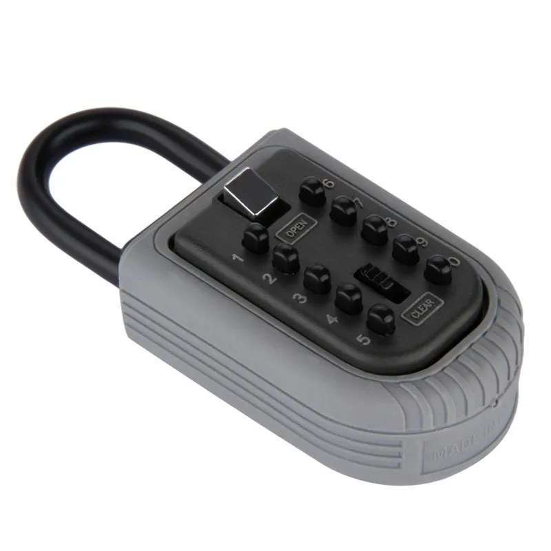 Key Storage Box Organizer Zinc Alloy Security Door Lock 10 Digit Combination Password Free Installation Padlock with Hook
