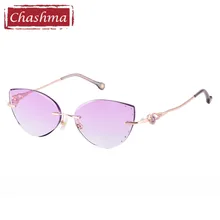 Роскошные очки для женщин со стразами цветные линзы кошачий глаз модные очки Buttlefly форма без оправы очки для женщин