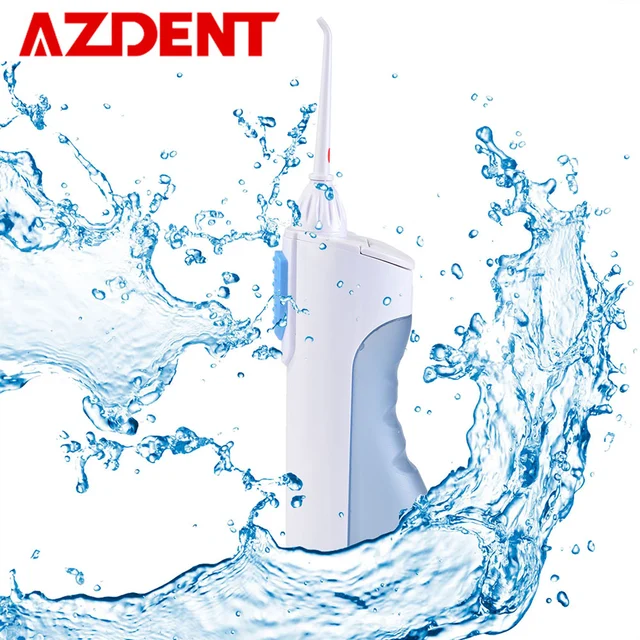 AZDENT 2 Levels Portable Dental Flosser Oral Irrigator Water Jet Floss Travel Pick Mouth Denture Cleaner Tooth Brush Whitening