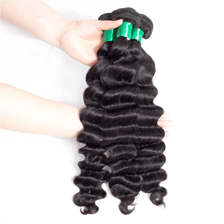 Brazilian Hair Weave Bundles 4 Pcs/Lot Loose Deep Wave 4 Bundles Deal Remy Human Hair Extensions Natural Black Free Shipping Brazilian Hair Weave Bundles 4 Pcs/Lot Loose Deep Wave 4 Bundles Deal Remy Human Hair Extensions Natural Black Free Shipping