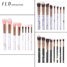 

FLD 8 Pieces Marble Pattern Makeup Brush for Cosmetic Powder Foundation Eye shadow Lip Make up Brushes Set