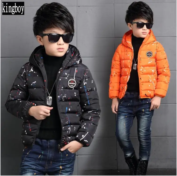 Новая зимняя детская одежда Jenya Повседневная хлопковая однотонная куртка с капюшоном для маленьких мальчиков детская От 4 до 14 лет утепленная уличная одежда и пальто