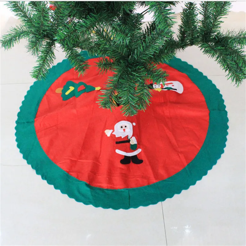 

90cm Santa Claus Tree Skirt Xmas Tree Decor New Year Merry Christmas Supplies Random Pattern Christmas Tree Decorations