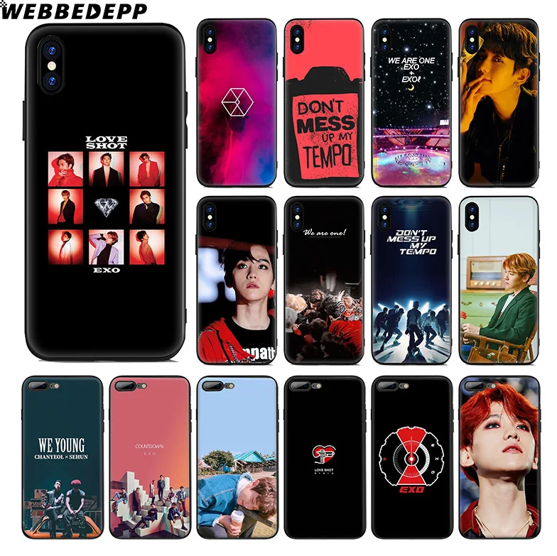 WEBBEDEPP Exo K Pop Baekhyun Soft Silicone Case for Apple iPhone 11 Pro Xr Xs Max X or 10 8 7 6 6S Plus 5 5S SE TPU |