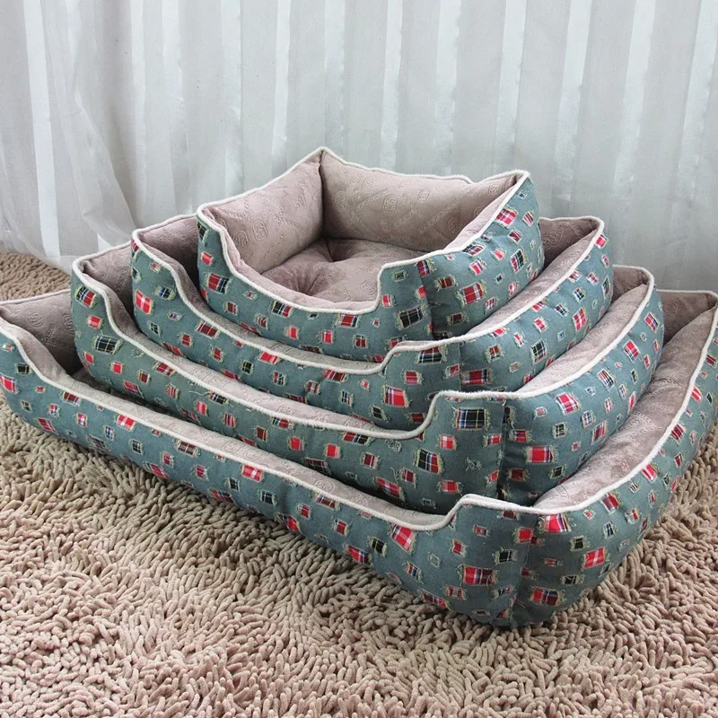 Домик-кроватка для домашних животных маленький для средних и больших собак диваны джинсовая ткань водонепроницаемый большой размер прочная подушка коврик XL кровать для Лабрадора бультерьера