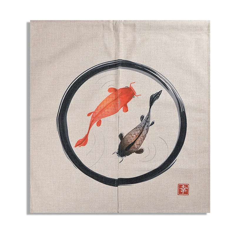 

Two Carps Home Restaurant Door Curtain Noren Doorway Room Divider Feng Shui Door Curtain Half Curtain