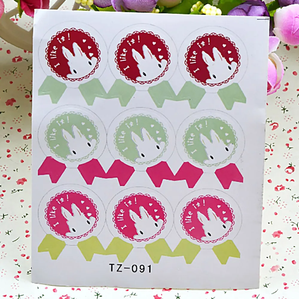 

180pcs Rabbit Pattern Medal Food Tags Section Sealing Label Package Bakery Chocolate Cookies Cake Adhesive Scrapbooking Stickers