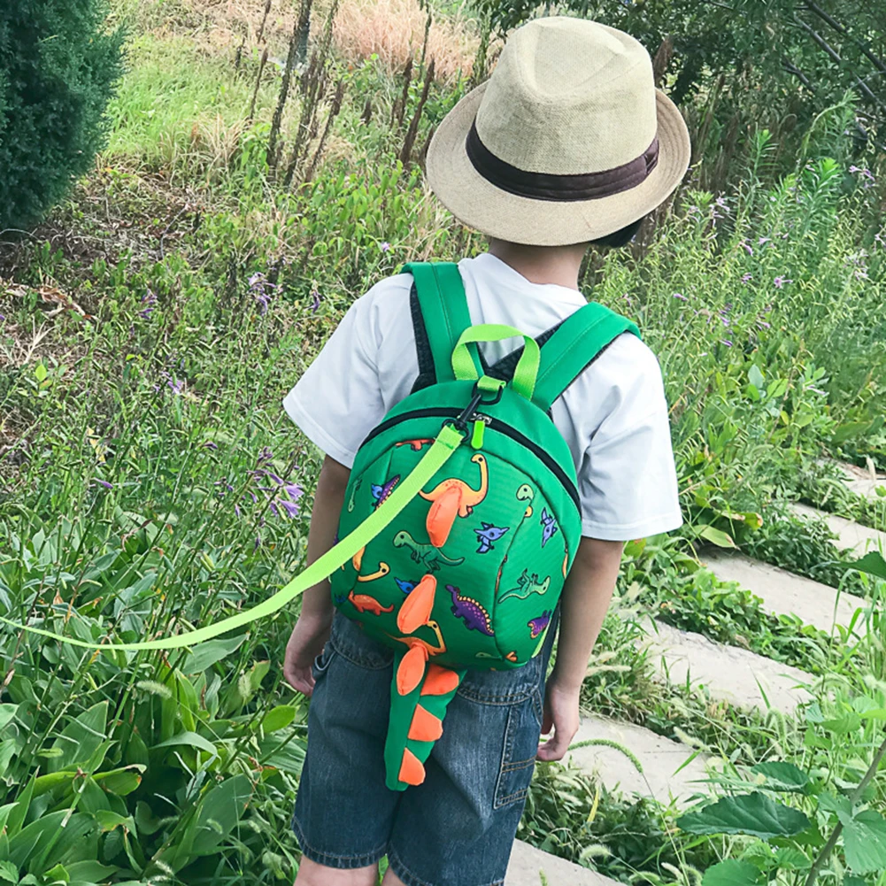 Cute girls bag Dinosaur Children Anti-lost Link Backpack Kindergarten School Bag with Leash kid Schoolbag Walking Strap Leashes