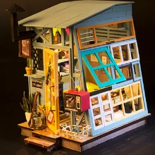 DIY МОДЕЛЬ Миниатюрный Кукольный дом Кукольный домик с мебелью светодиодный 3D деревянный дом игрушки для детей на день рождения ручной ремесел DGM03# E