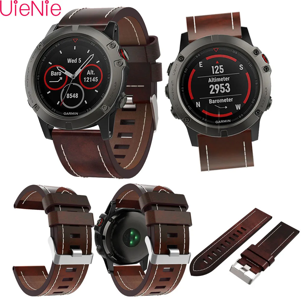 

Luxury Leather Pointed Strap Replacement wriststrap For Garmin Fenix 5 GPS Professional Factory Price watch Strap band