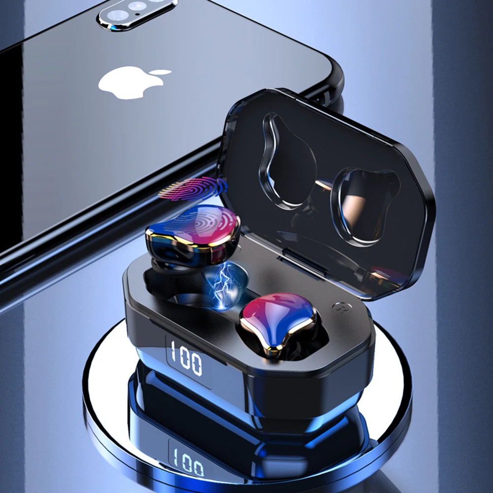 

TWS Wireless Bluetooth Earphone IPX6 Waterproof Hifi Stereo Sport Wireless Headphones with Charging Case for iPhone and Android