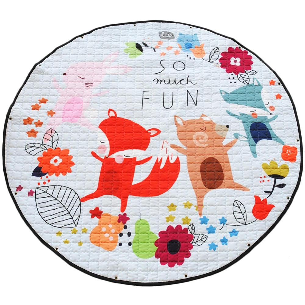 

1.5M Baby Mat Kids Carpet Rugs Children Play Mat Educational Mat Crawling Mat with Storage Bag Rope Kids Toys Sundries Pouch