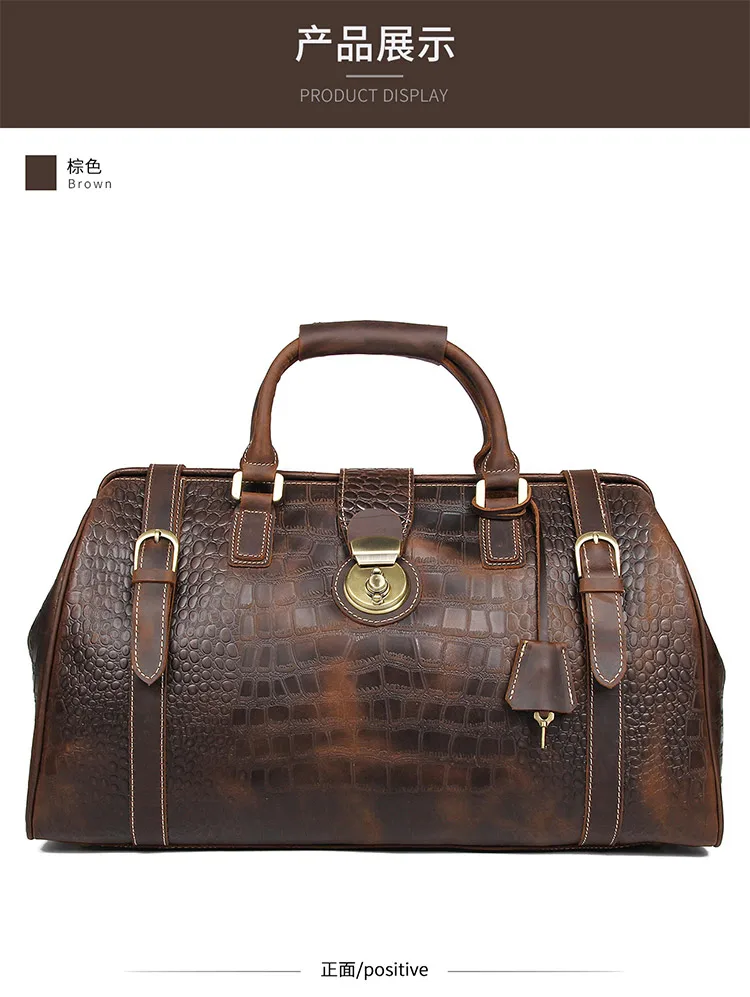 20 "для женщин Путешествия Duffle Большой возможности BagsReal кожа выходные Bag2019Lady бизнес крокодил ноутбук Путешествия Сумочка Сумка