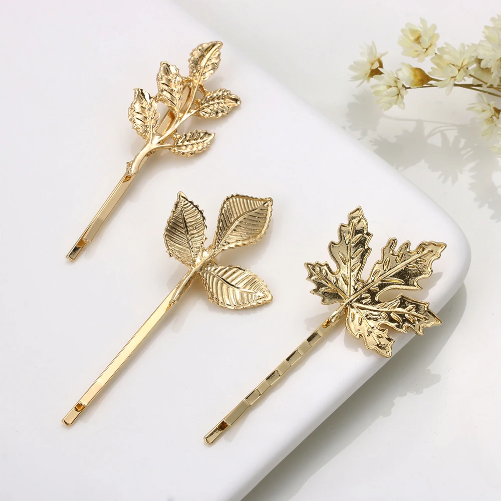 

1PC Retro Metal Leaf Shape Design Hair Clips Women Bridal Hair Pins Elegant Barrettes Fashion Hair Styling Tool Hair Accessories