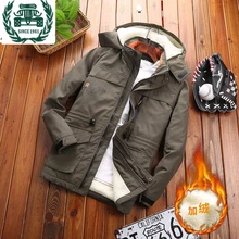 ZHAN DI JI PU Брендовая одежда мужская зимняя с капюшоном воротник флисовая подкладка теплые парки Плюс Размер 4XL 135