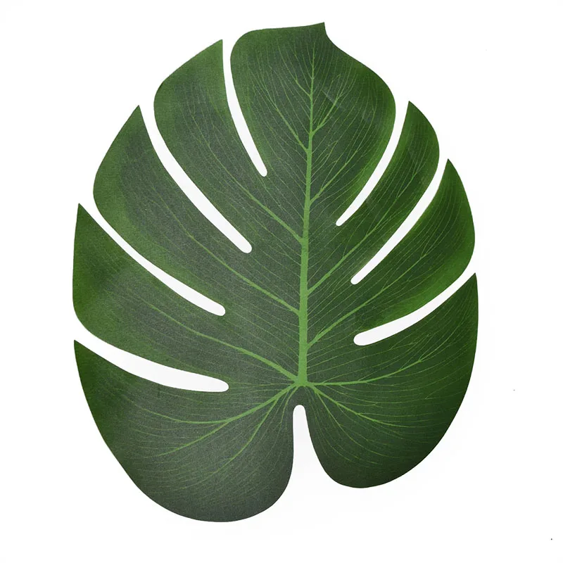 

12 pieces Artificial Leaf Tropical Palm Leaves for Hawaiian Luau Theme Summer Party Table Decorations Home Garden Decoration