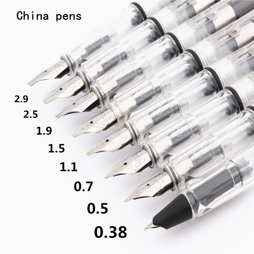 Jinhao 874 透明白英語書道カモノハシパラレルアートペン花ボディミリメートルフラットペン先チベットアラビア万年筆 万年筆 Aliexpress