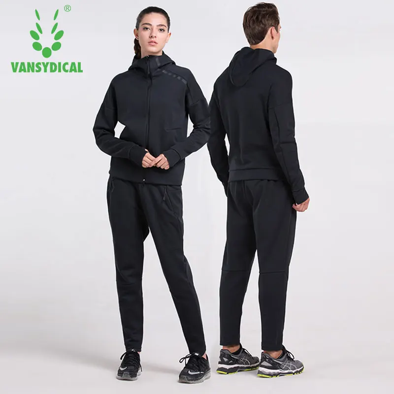 

Vansydical Winter Mens Womens 100% Cotton Sports Suits Hoodies+Pants Fitness Sportswear Lovers Training Running Suits