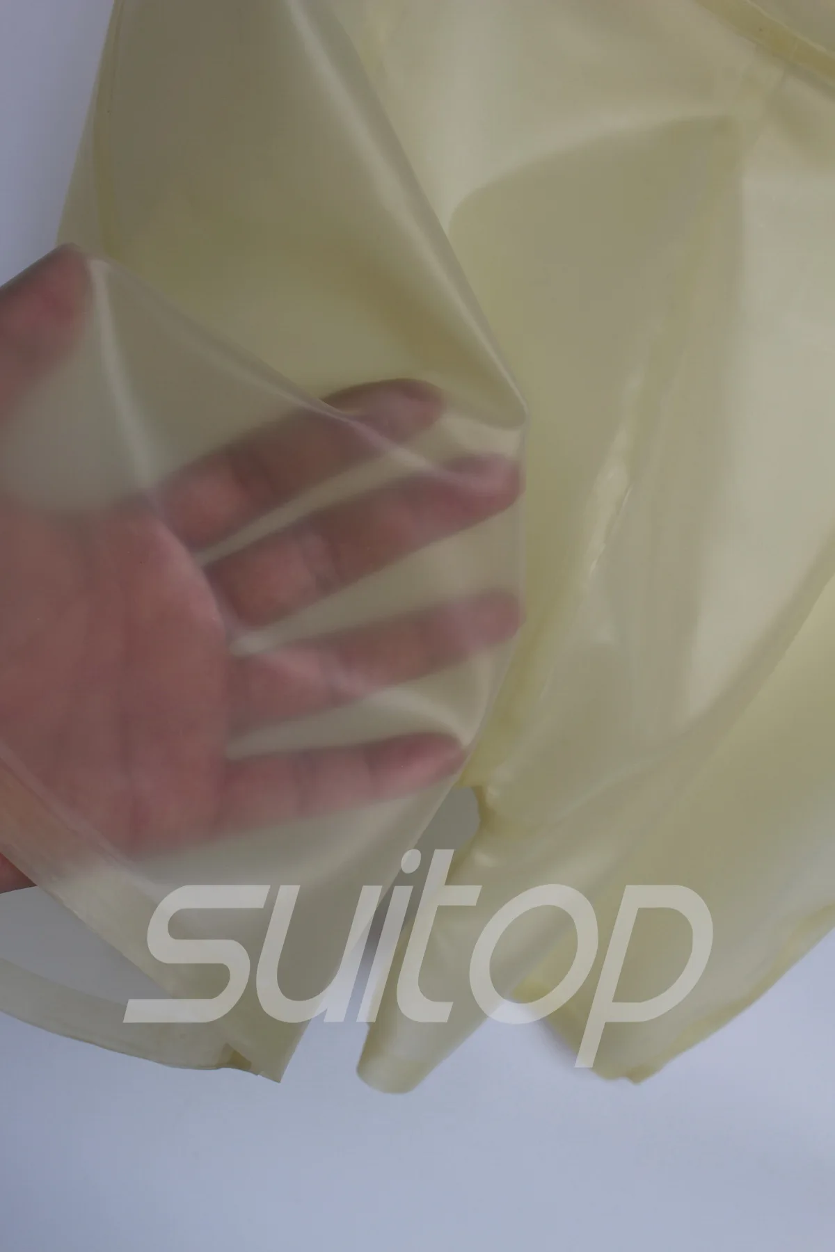 Suitop 0,4 мм латексные резиновые клееные леггинсы с передней молнией брюки - Цвет: High Quanlity clear