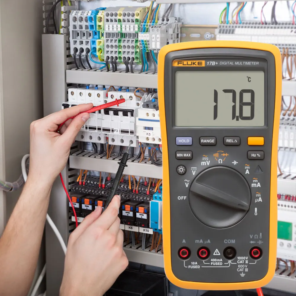 

FLUKE Digital Multimeter Professional Multimeter Handheld AC/DC Voltmeter Ammeter Continuity Test Temperature ESR Meter F17B+