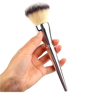 

Women Lady Beauty Face Blush Powder Foundation Eye Shadow Silver Handle Cosmetic Large Brush Makeup Tools