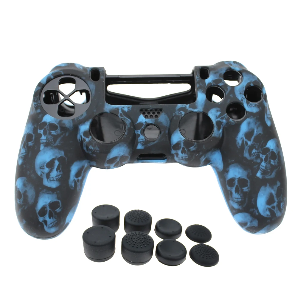 Защитный Камуфляжный силиконовый гелевый Чехол для геймпада Playstation 4 PS4 Pro Slim + 8