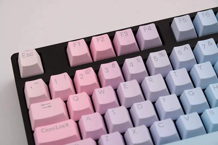 Keyboard keycaps Sunset Blue Gradient PBT Keycaps Double-Shot Profile Fit Gateron Kailh Outemu Switches for Mechanical Keyboards Color : 108 Key