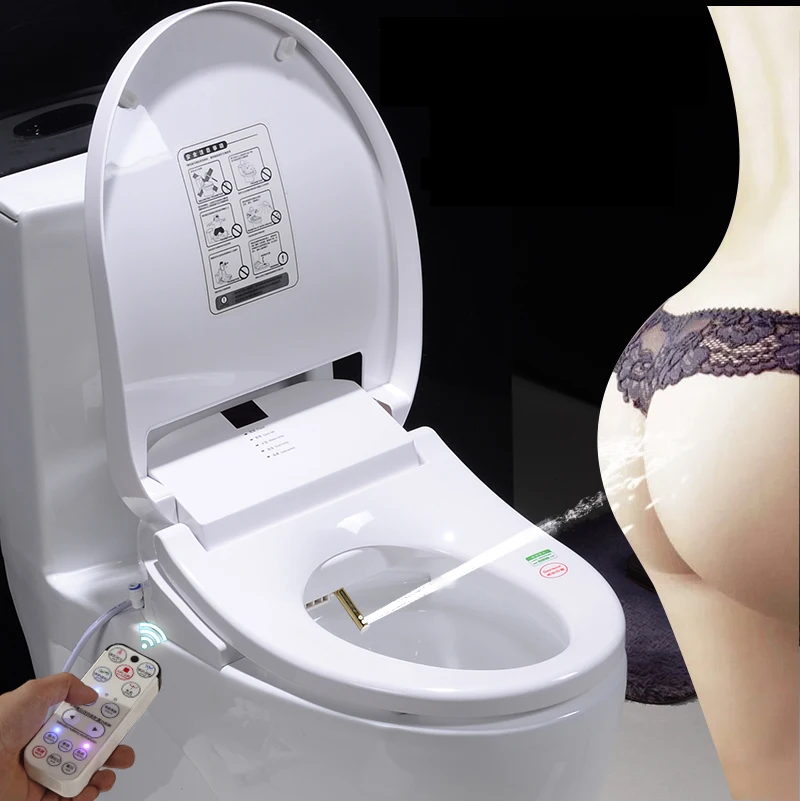 Smart Heated Toilet Seat Remote Control Intelligent female Bidet Toilet Seat WC Sitz Water font b