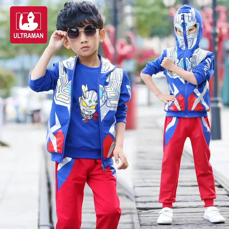 Child Children Kid Men Boy Halloween Costume Cosplay Suit Ultraman