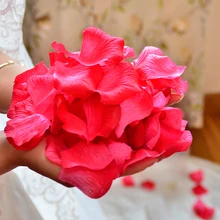 1000pcs lot Silk Artificial font b decorative b font Flower Petals Wedding Party rose confetti RD