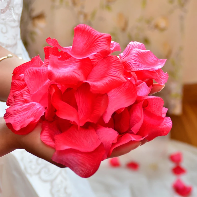 1000 Pcs/Lot Fête De Mariage Accessoires Fleur Artificielle Rose Pétale faux pétales 
