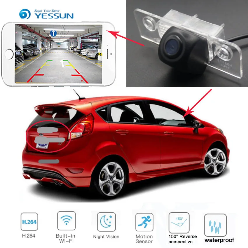 

YESSUN New Ariival car HD Parking Reverse wireless Camera for Ford Fiesta hatch Fiesta ST 2008~2018 Waterproof HD Video