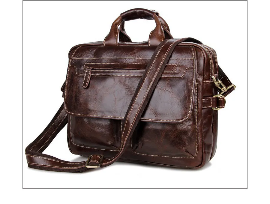 Большое пространство два слоя Пояса из натуральной кожи Для мужчин Бизнес сумка мужской Портфели выходные поездку работы сумка для