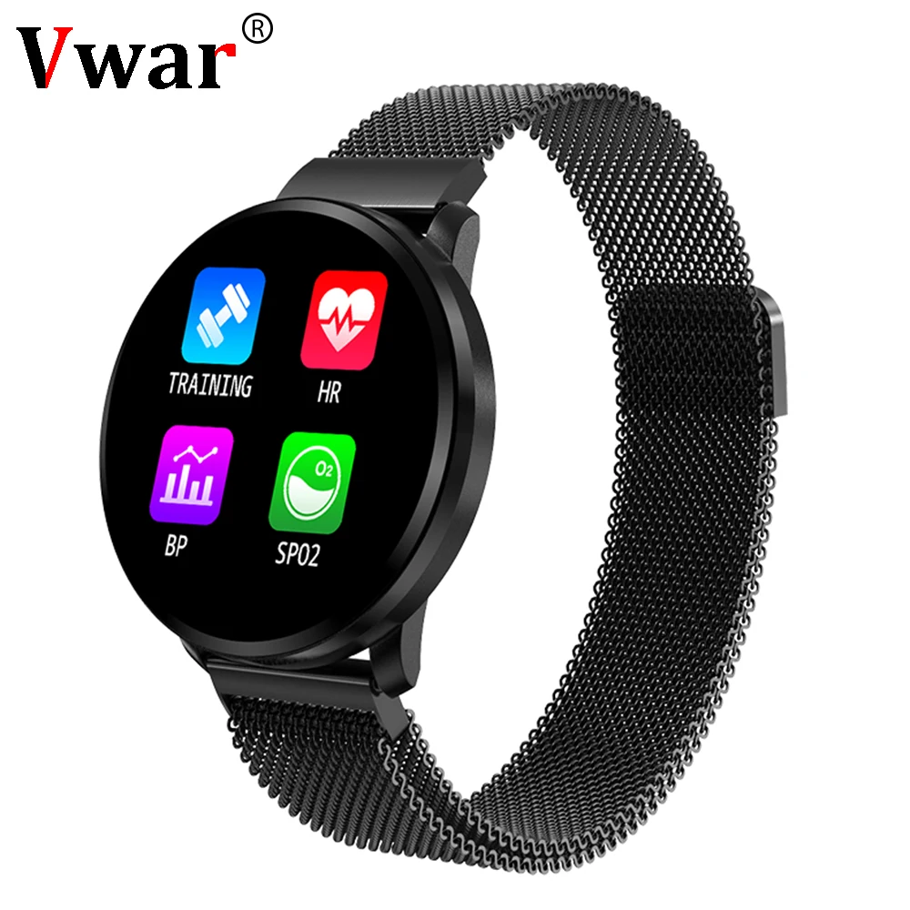 

Vwar RY3 IP67 Waterproof Smart Watch Blood Pressure Oxygen Heart Rate Monitor Sport Men Women Full Touch Screen Metal Smartwatch