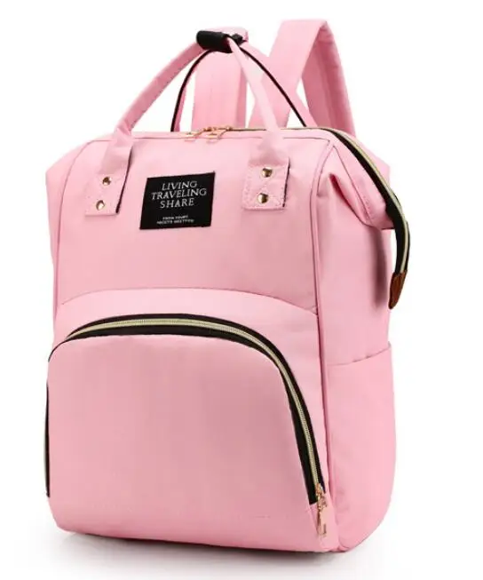 pink Сумка для подгузников новая мода Мумия Материнство подгузник сумка большая емкость Детская сумка рюкзак для путешествий сумка для ухода за ребенком - Цвет: pink