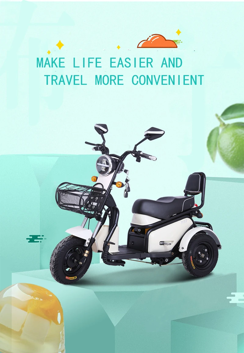 Discount Adult Electric tricycle Citycoco Electric scooter Mini leisure Electric bicycle  500W LED Electric Motorcycles 0