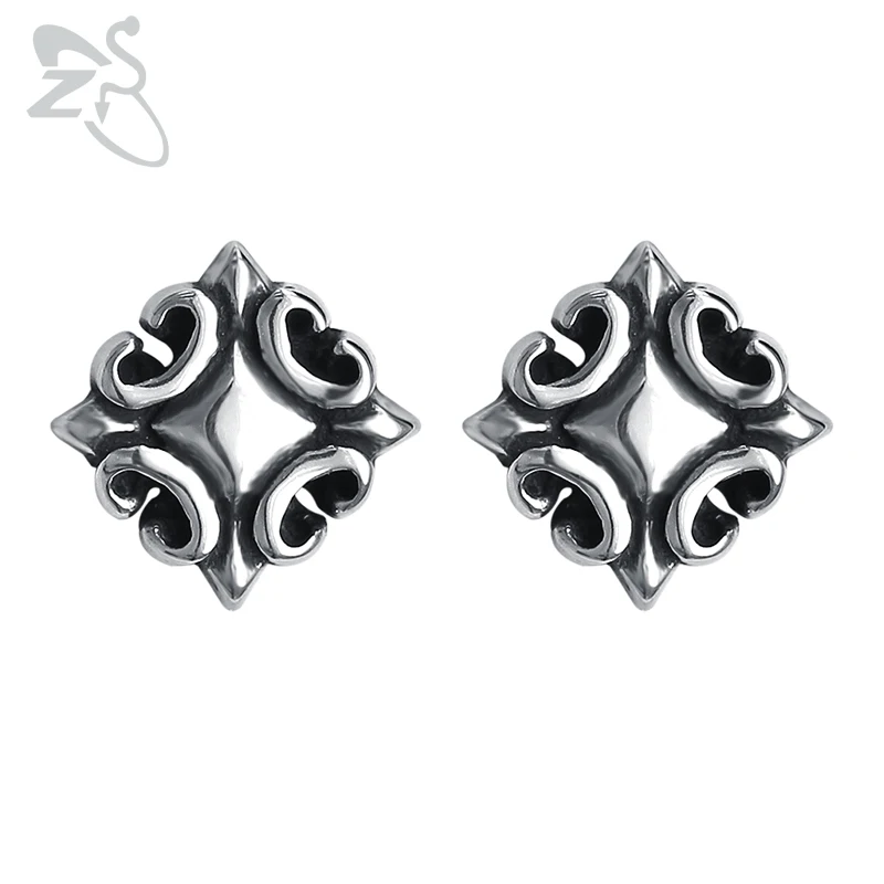

ZS Gothic Hollow Flower Ear Stud Jewelry for Women Punk Style Stainless Steel Jewelry Accessories Vintage Goth Earrings Jewellry