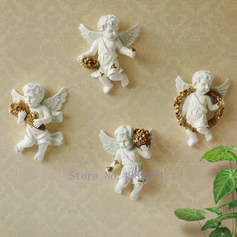 

Nordic Resin Wall mount Cupid Cupid angel Wall decoration Craft sculpture Creative Home 3D stereoscopic Wall hangings decoration